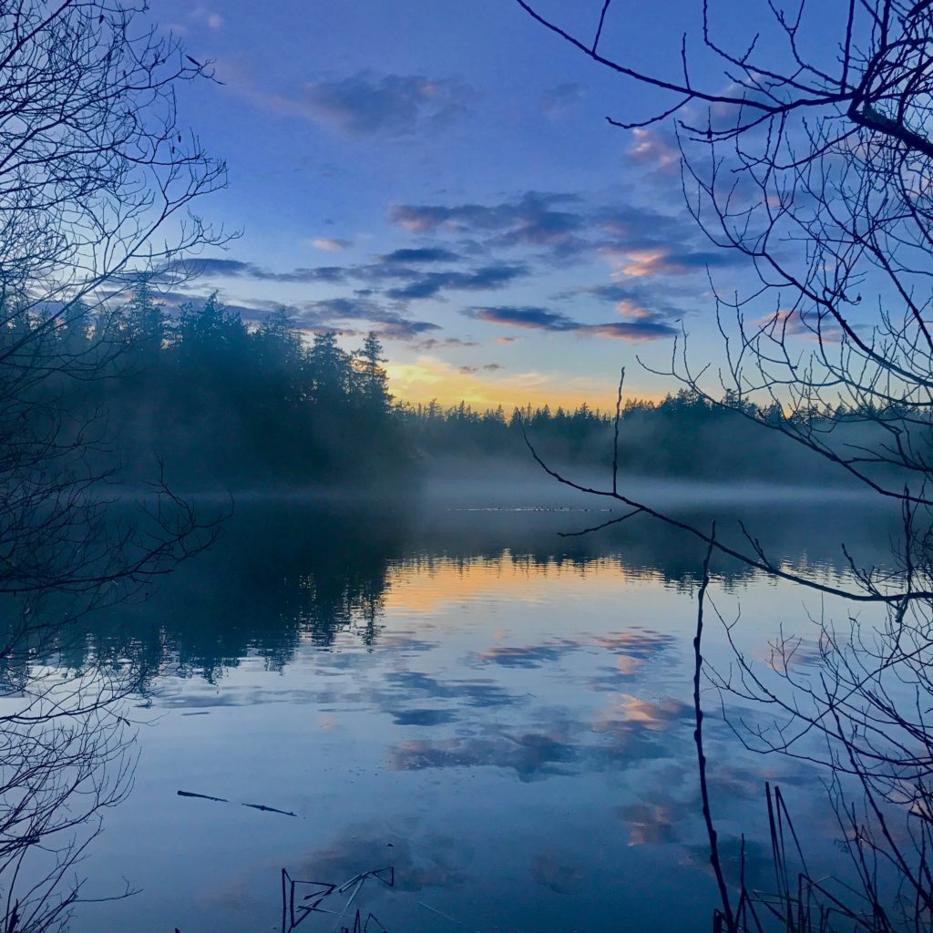 Winter Sunrise over Heart Lake in the Anacortes Forest Lands