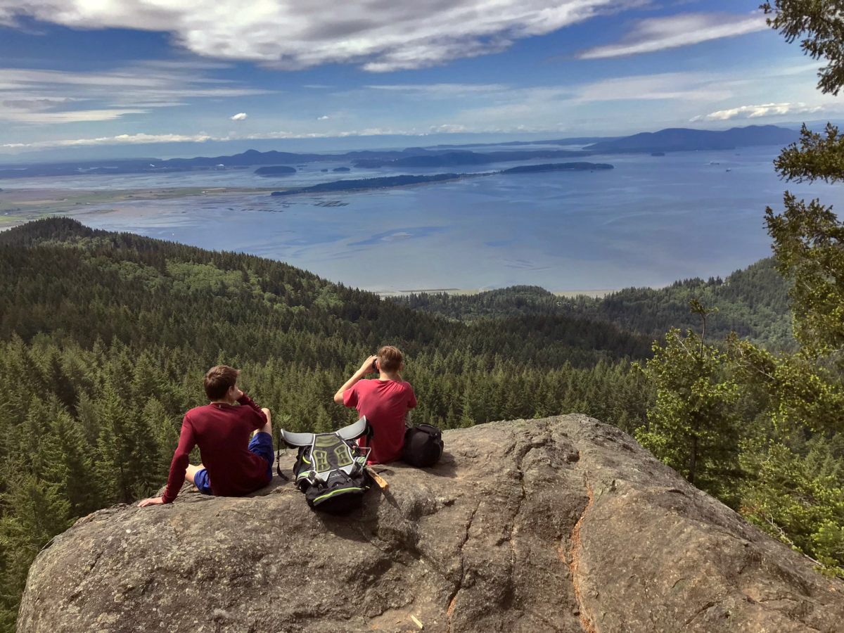 View of the San Juan Islands from the top of Oyster Dome